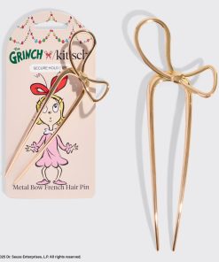 The Grinch x Kitsch Gold Bow French Hair Pin