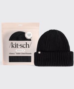 Glazey? Satin-Lined Beanie in Black