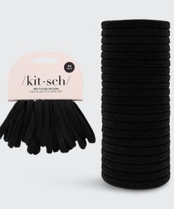 Black Elastic Hair Ties 20pc Set