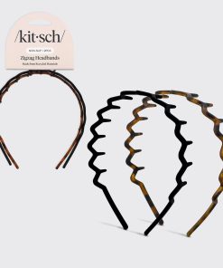 Zig Zag Headband 2pc- Black & Tort