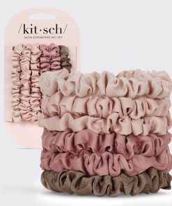 Terracotta Ultra Petite Satin Scrunchies 6pc Set