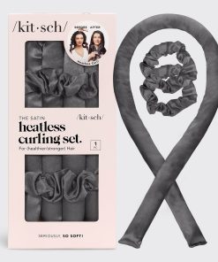 Charcoal Satin Heatless Curling Set