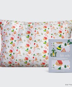 Kitsch x elf Satin Pillowcase in Periwinkle Christmas