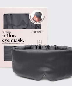 Charcoal Satin Pillow Eye Mask