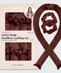 Chocolate XL Satin Heatless Curling Set