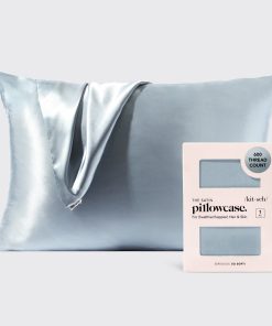 Satin Pillowcase in Haze Blue 4 Pack Bundle