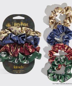 Kitsch x Harry Potter Satin Scrunchies 4pc Set in All Houses