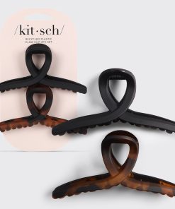 Black & Tort Loop Claw Clips 2pc Set - Large
