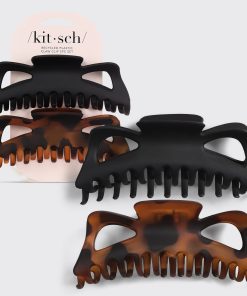 Black & Tort Classic Claw Clips 2pc Set - Jumbo