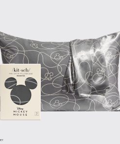 Kitsch x Mickey and Minnie Satin Pillowcase in Mickey Maze