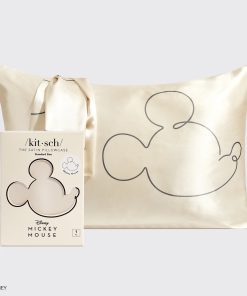 Kitsch x Mickey and Minnie Satin Pillowcase in Mr. Mouse