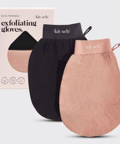 Black & Terracota Exfoliating Gloves 2pc Set