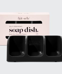 Black Self-Draining Soap Dish