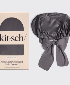 Charcoal Oversized Satin Bonnet