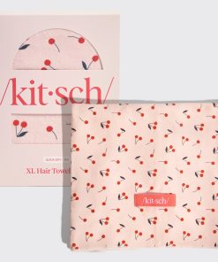 Cherry Print XL Hair Towel Wrap